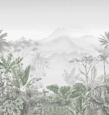 Papier peint tendance tropical vert - Muralconcept