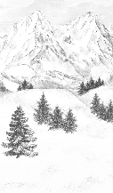 Papier peint montagne sommets de Chamonix - Muralconcept