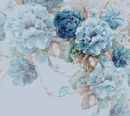Papier peint fleurs bleues - Muralconcept