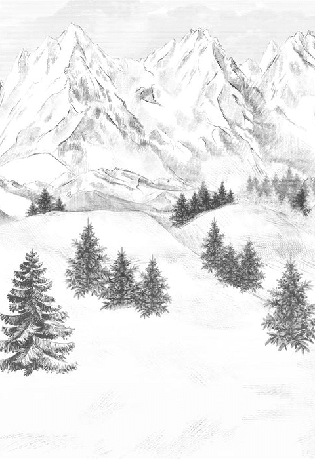 Papier peint montagne sommets de Chamonix - Muralconcept