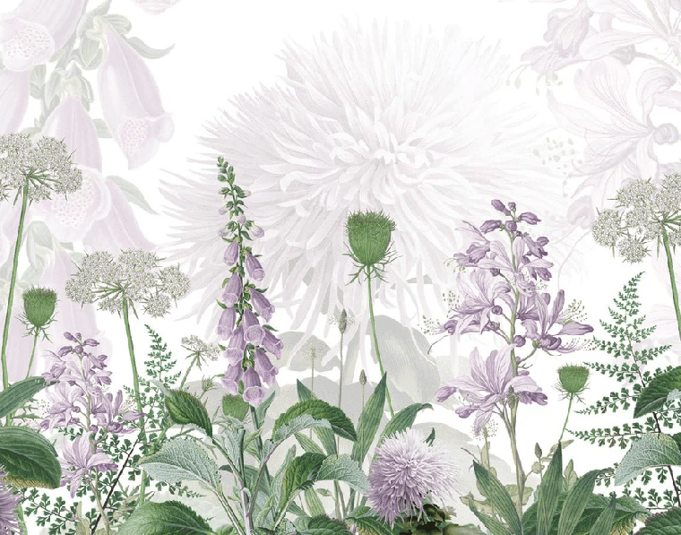 Papier peint fleur danse des clochettes - Muralconcept