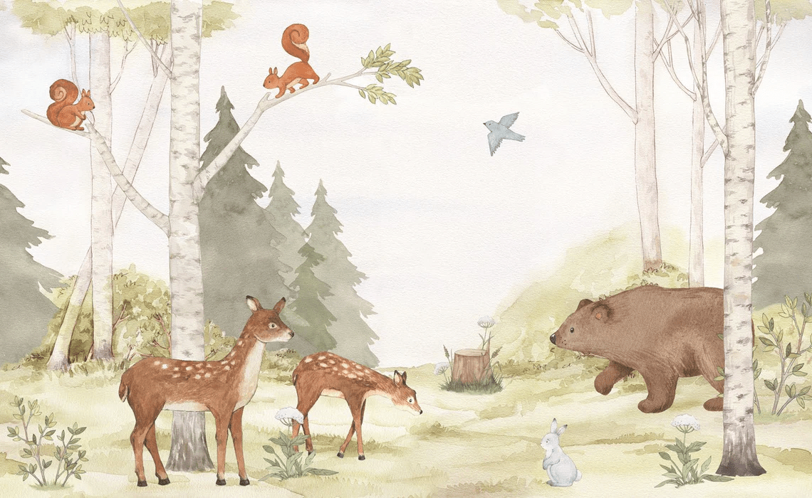 Papier peint forêt enchantée chambre enfant - Muralconcept