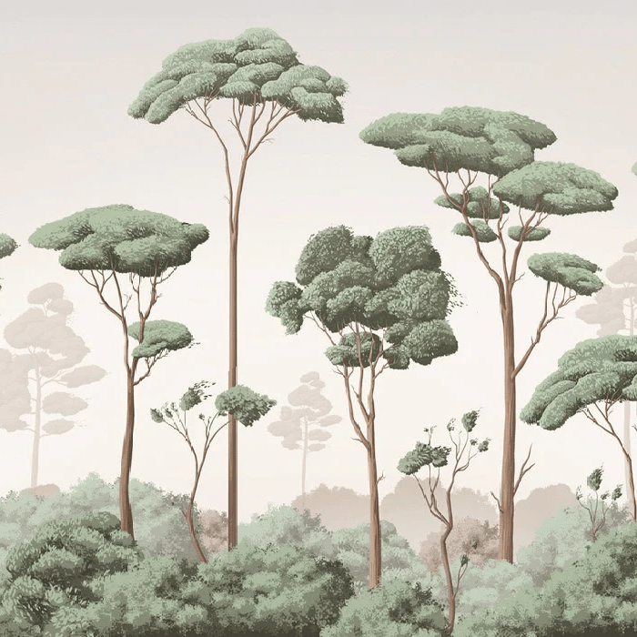 Papier peint brise légère pinède - Muralconcept
