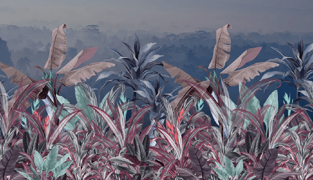 Panoramic botanical wallpaper