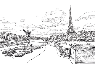 Papier peint pont Bir Hakeim vue tour Eiffel, XXL, tendance