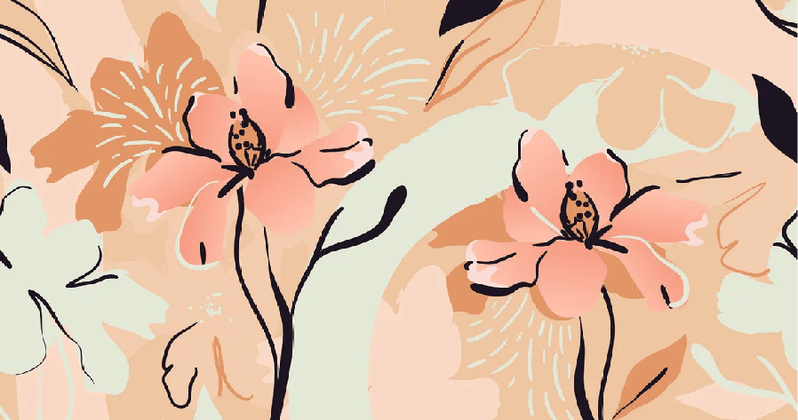 Papier peint yoga méditation fleur