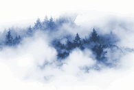 Blue Mist of the Peaks Wallpaper