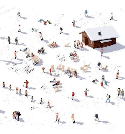 Papier peint panoramique après ski - Muralconcept