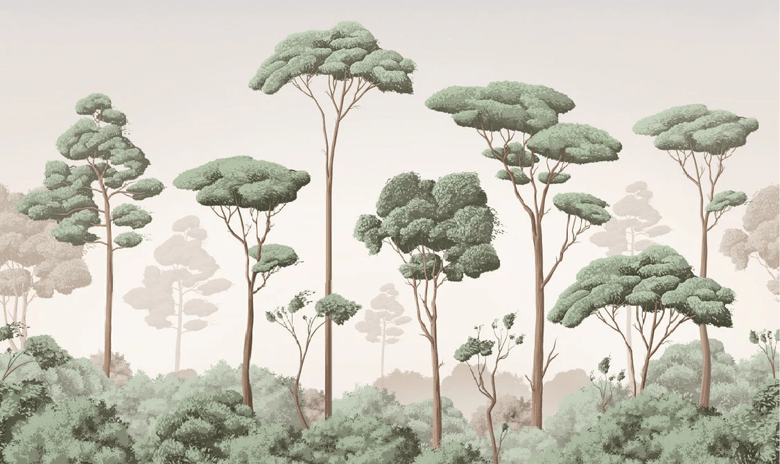 Papier peint brise légère pinède - Muralconcept