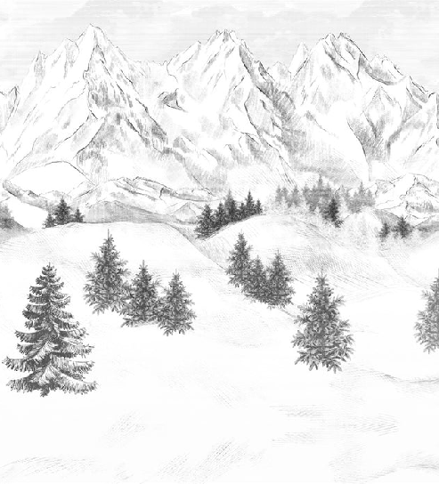 Papier peint montagne sommets de Chamonix, XXL, tendance