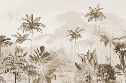 Papier peint panoramique jungle eden sépia, XXL, tendance