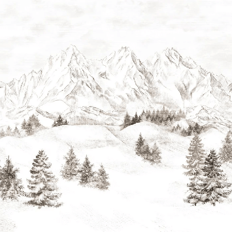 Papier peint montagne massif des Alpes - Muralconcept