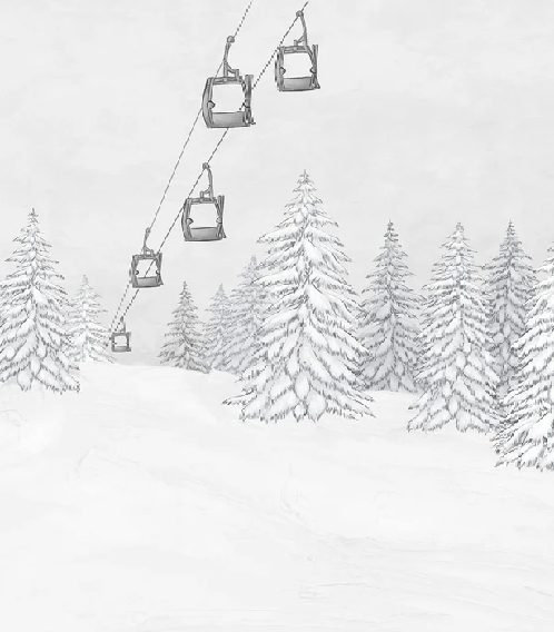 Black & white gondola mountain wallpaper