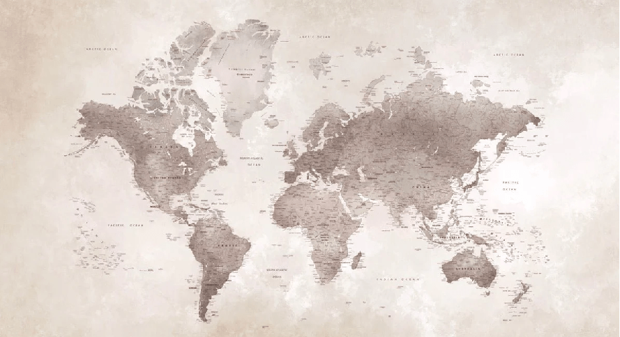 Papier peint carte du monde intemporel