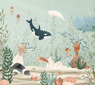 Papier peint bébé monde marin, XXL, tendance