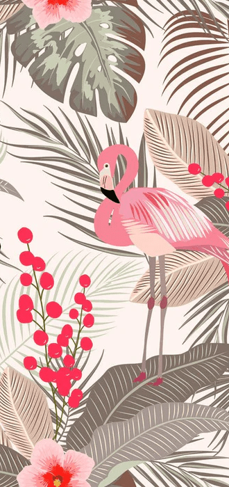 Papier peint Jungle & Flamant Rose - Muralconcept