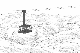 Papier peint La Plagne télécabine rouge - Muralconcept