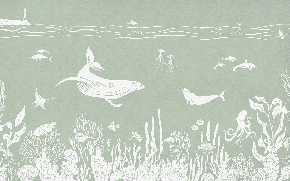 Papier peint balade aquatique vert