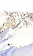 Papier peint alpinisme la cordée - Vallée blanche - Muralconcept