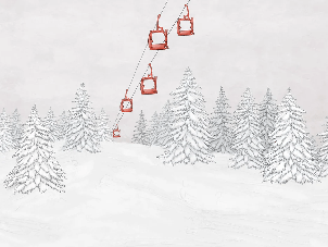 Red mountain cable car wallpaper