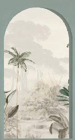 Papier peint arches luxuriantes vert