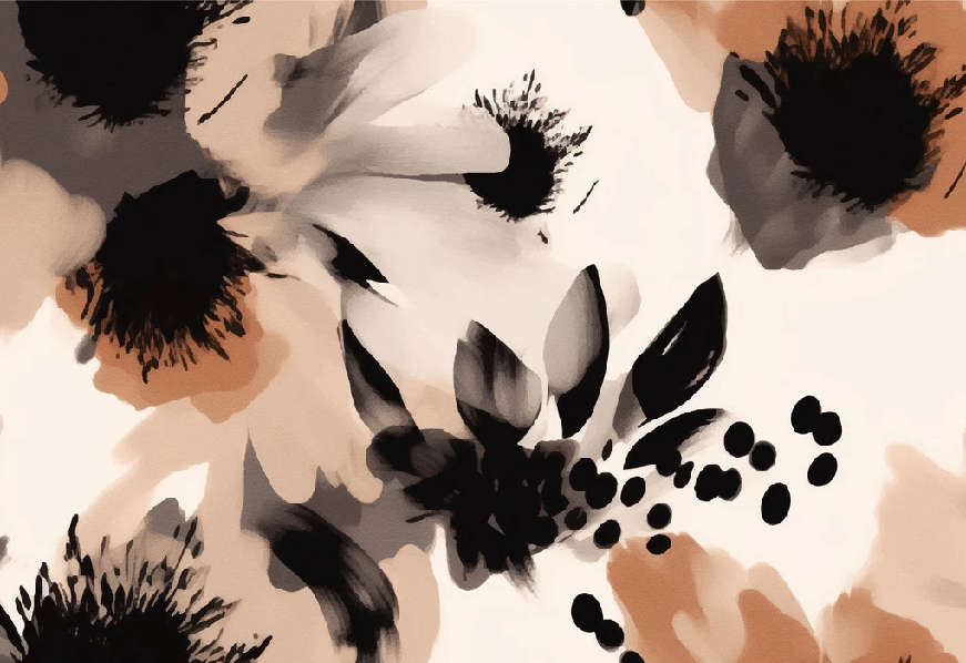 Papier peint fleur hypnotique, XXL, tendance