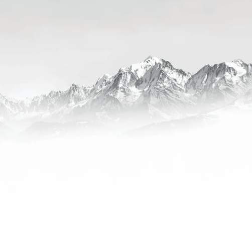 Papier peint Mont Blanc dans la brume noir et blanc, XXL, tendance