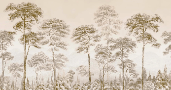 Papier peint nature pinède sépia, XXL, tendance