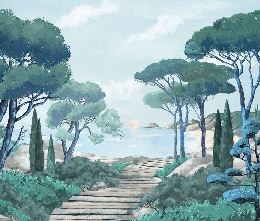 Papier peint balade dans les calanques, XXL, tendance