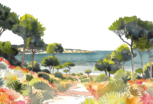 Summer air panoramic wallpaper