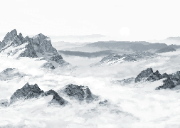 Papier peint panoramique montagne bleu - Muralconcept
