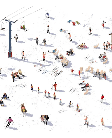 Papier peint panoramique après ski - Muralconcept
