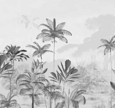 Papier peint panoramique jungle eden sépia - Muralconcept