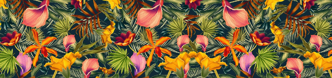 Papier peint panoramique Orange Tropical, XXL, tendance