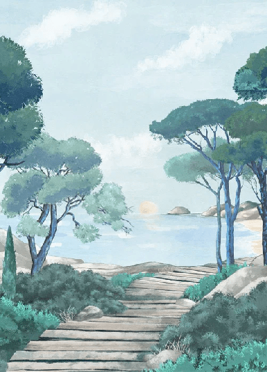 Papier peint balade dans les calanques - Muralconcept