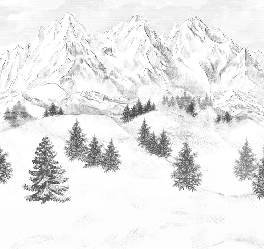 Papier peint montagne sommets de Chamonix - Muralconcept
