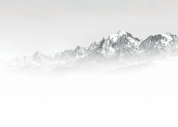 Papier peint Mont Blanc dans la brume noir et blanc - Muralconcept