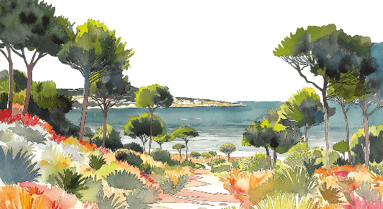 Summer air panoramic wallpaper