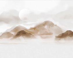 Wallpaper with misty mountains – Sepia glow