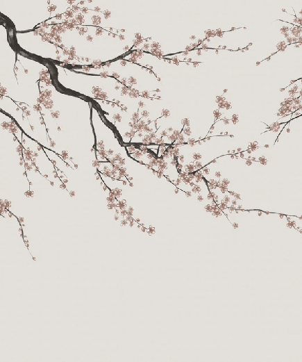 Papier peint panoramique Sakura beige - Muralconcept