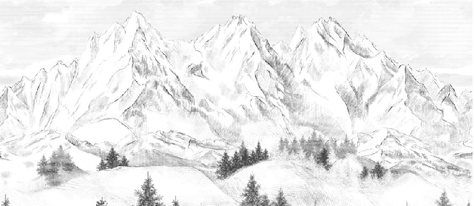 Papier peint montagne sommets de Chamonix - Muralconcept