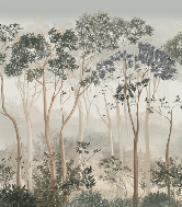 Papier peint panoramique silhouette forest – Pins Signature - Muralconcept