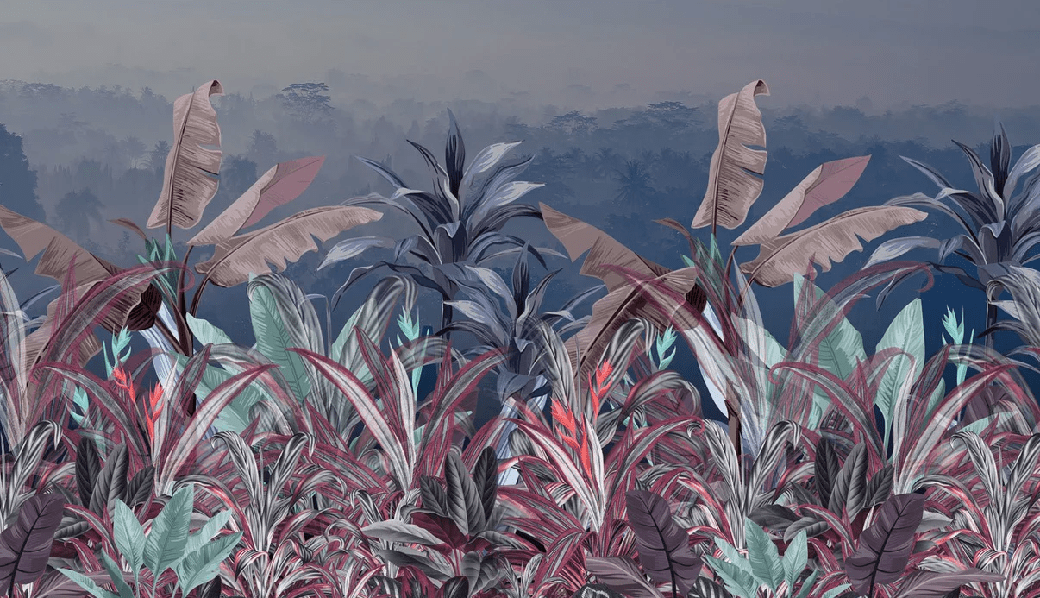Panoramic botanical wallpaper