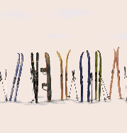 Beige colored skis wallpaper - Muralconcept