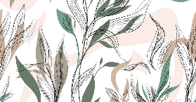 Papier peint panoramique fleur graphique - Muralconcept