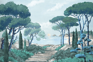 Papier peint balade dans les calanques - Muralconcept