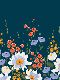 Papier peint panoramique bleu velours floral, XXL, tendance