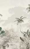 Papier peint panoramique jungle eden vert