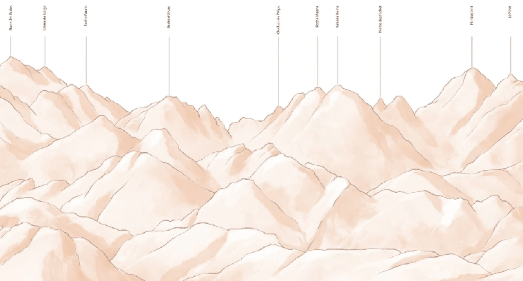 Papier peint massif des Écrins terracotta - Muralconcept