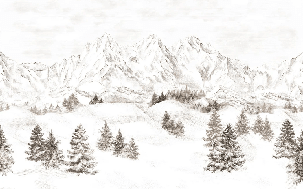Tapete Bergmassiv der Alpen - Muralconcept